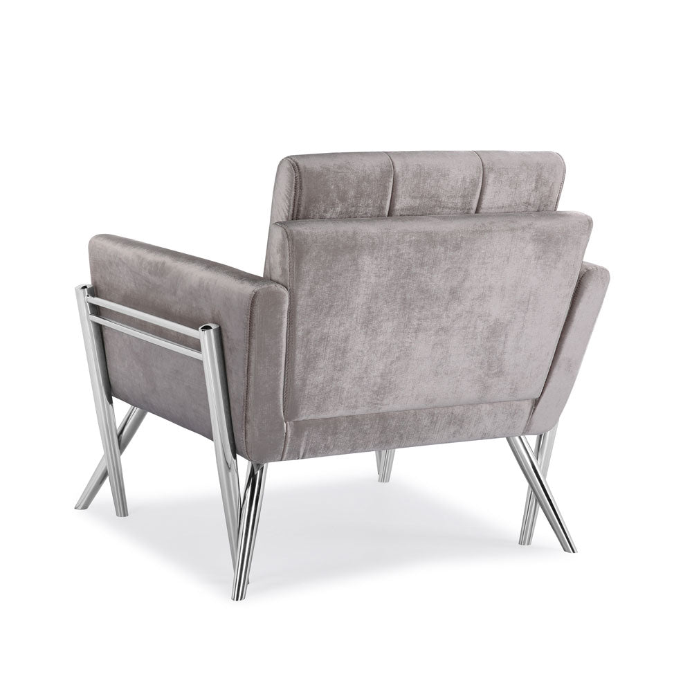 Morgan Grey Velvet Chair