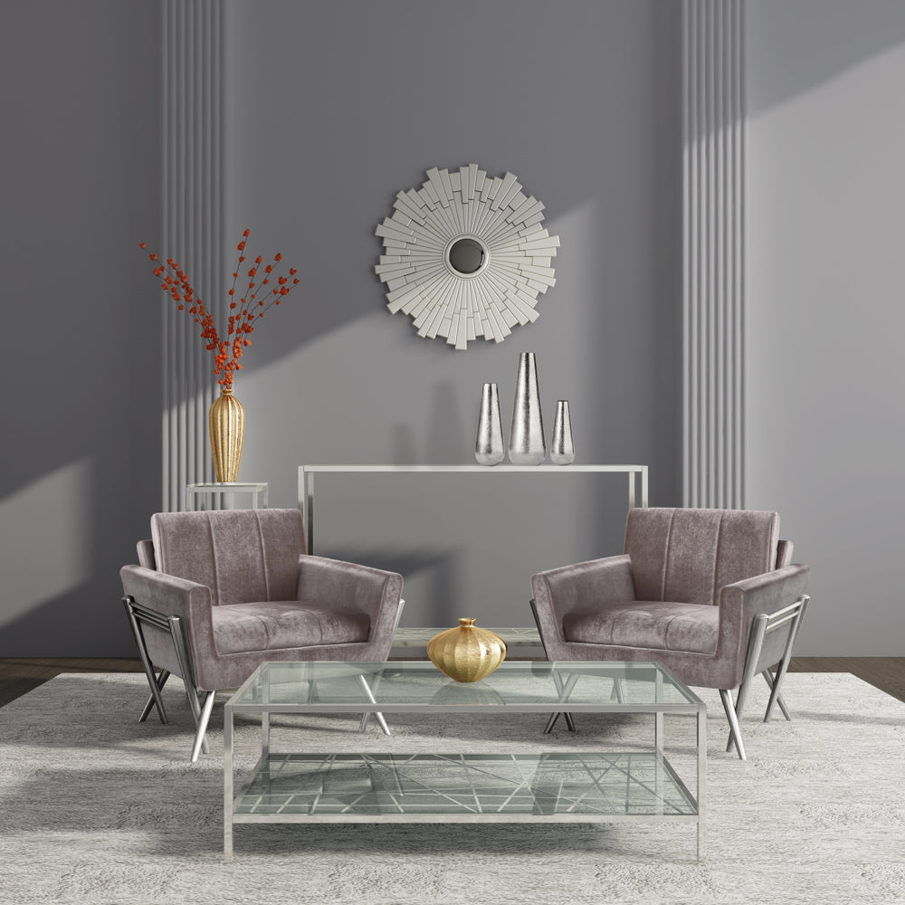 Morgan Grey Velvet Chair
