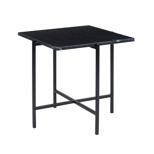 Ida Black Marble Top End Table: Black Frame
