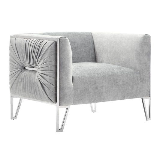 Truro Chair (NP Grey Velvet color) - Furniture Depot