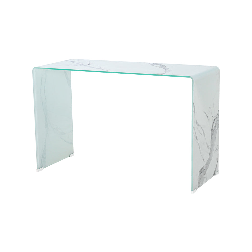 Marble Look Bent Console Table / Desk
