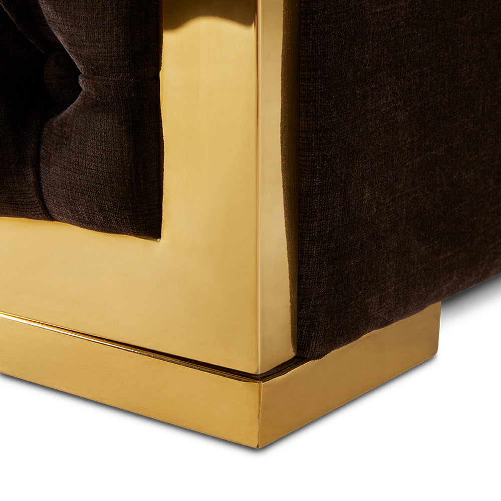 Bergen chair Contessa-Java color gold steel finish