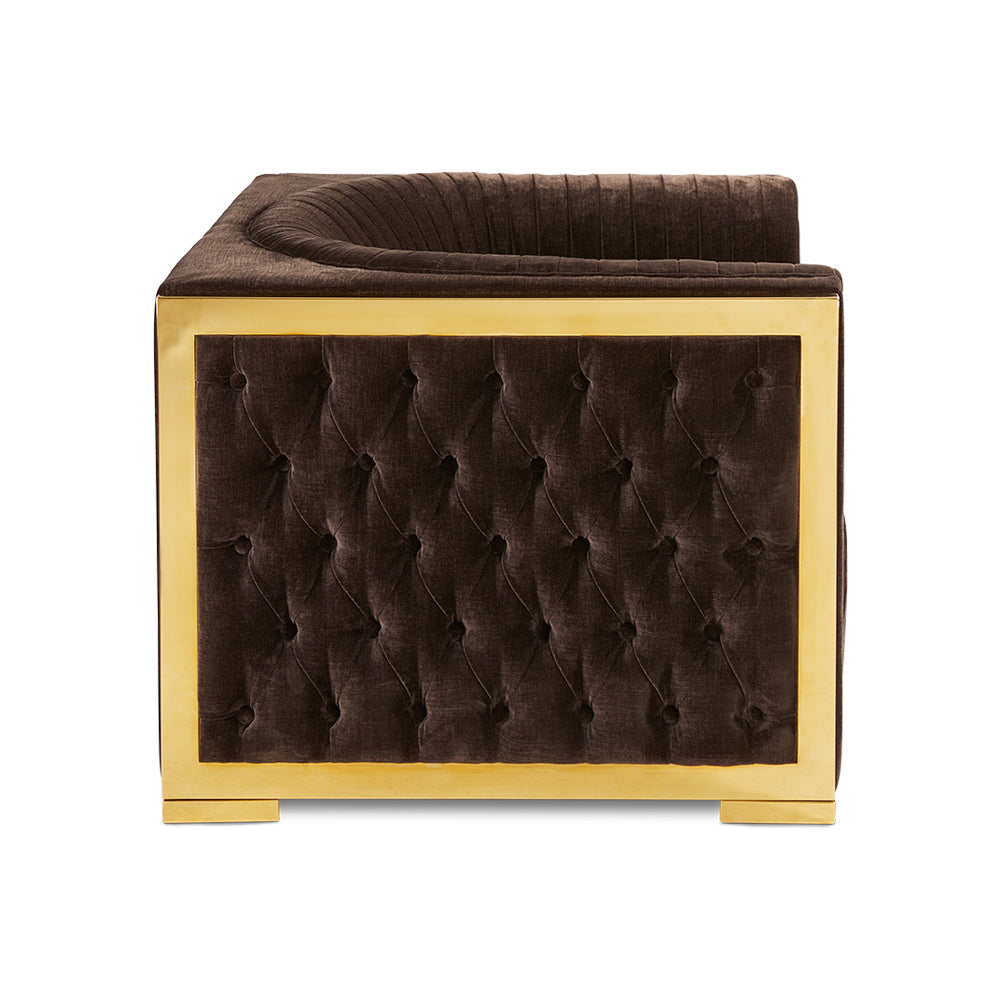 Bergen chair Contessa-Java color gold steel finish