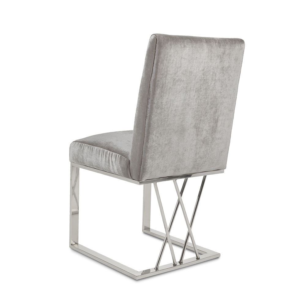 Martini Dining Chair: Grey Velvet