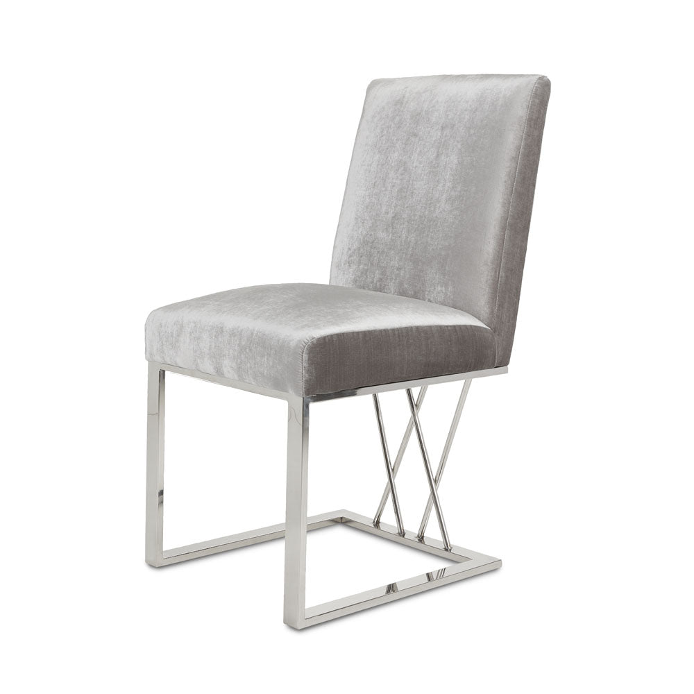 Martini Dining Chair: Grey Velvet