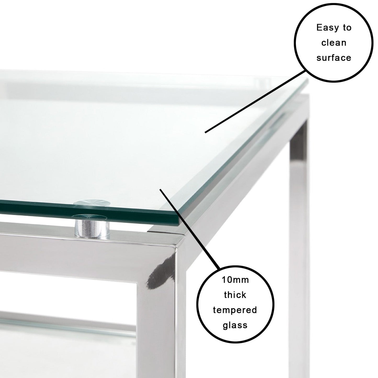 Barolo End Table - SIlver