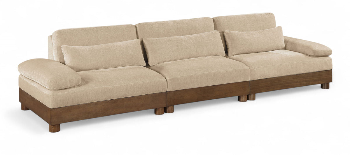 Turin - Chenille Fabric Upholstered Modular Sectional - Beige