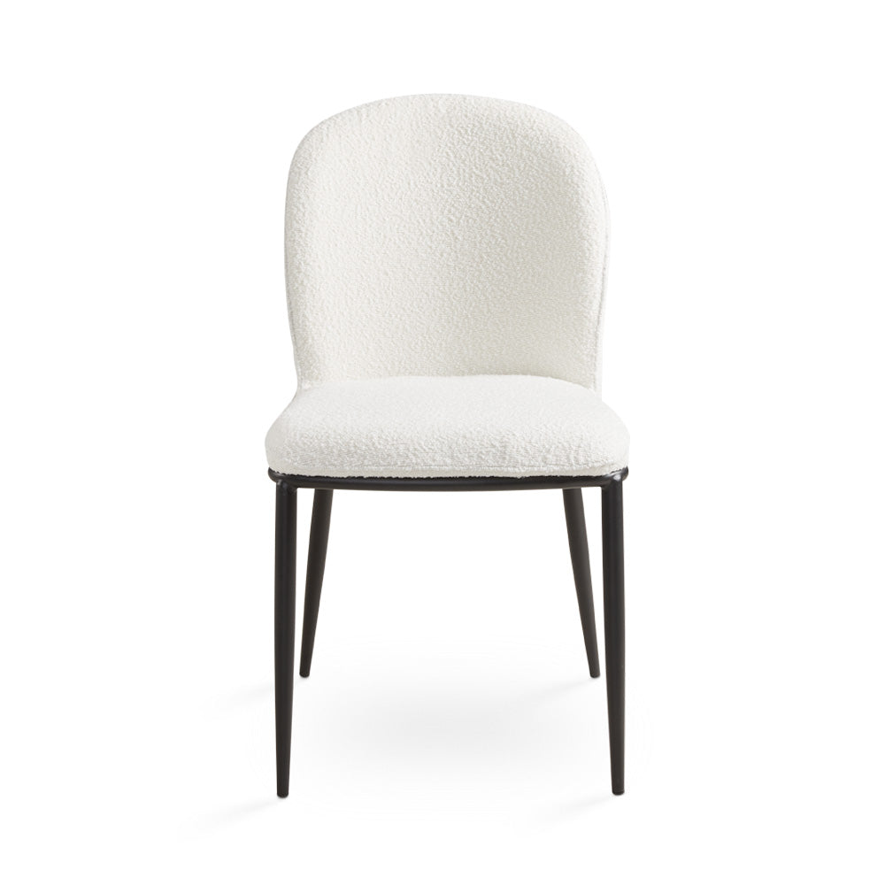 Angie Dining Chair: White Boucle