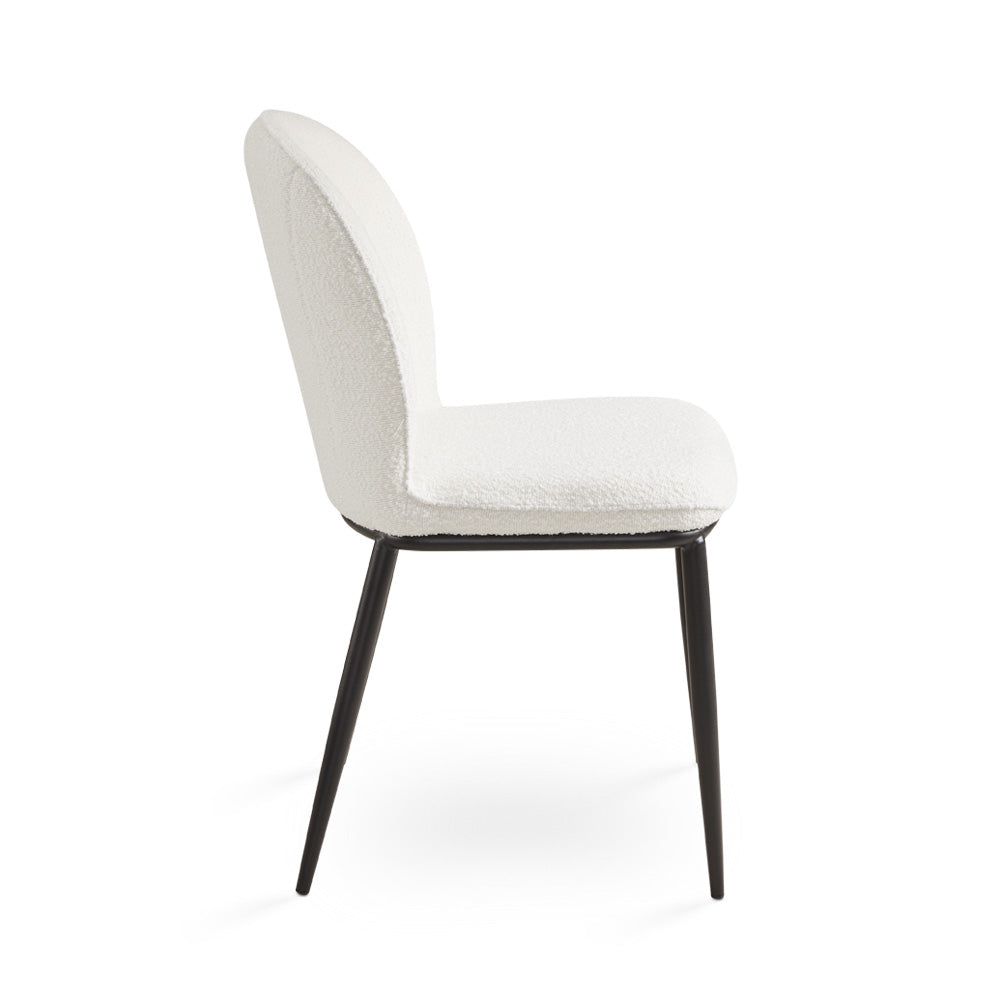 Angie Dining Chair: White Boucle