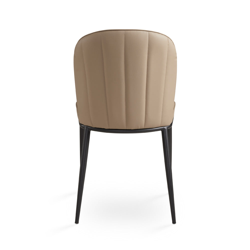 Angie Dining Chair: Taupe Leatherette