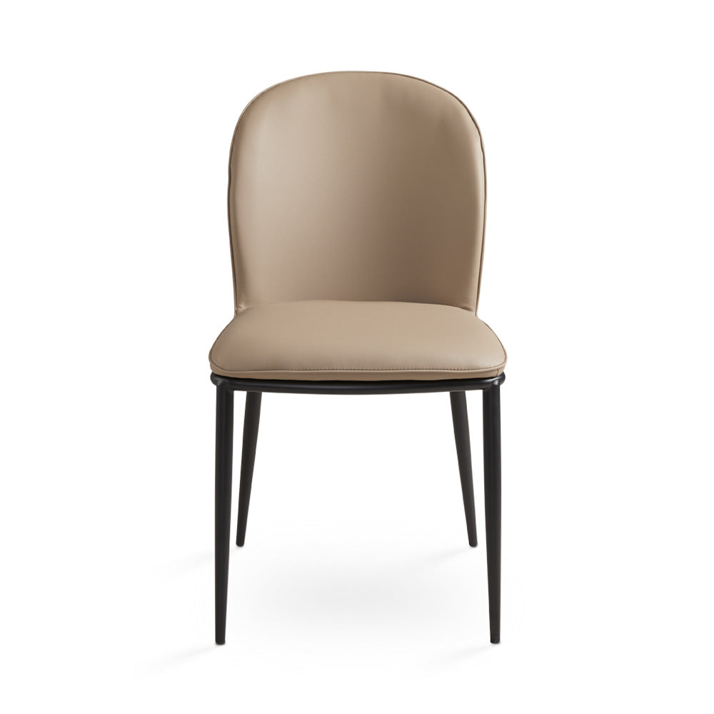 Angie Dining Chair: Taupe Leatherette