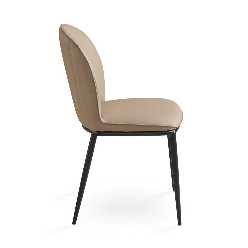 Angie Dining Chair: Taupe Leatherette