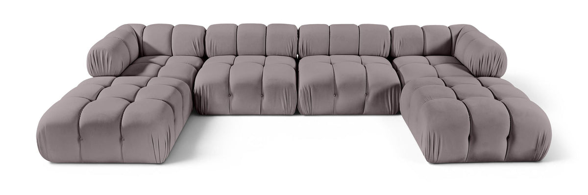 Orin - Velvet 6 Piece Modular Double Chaise Sectional