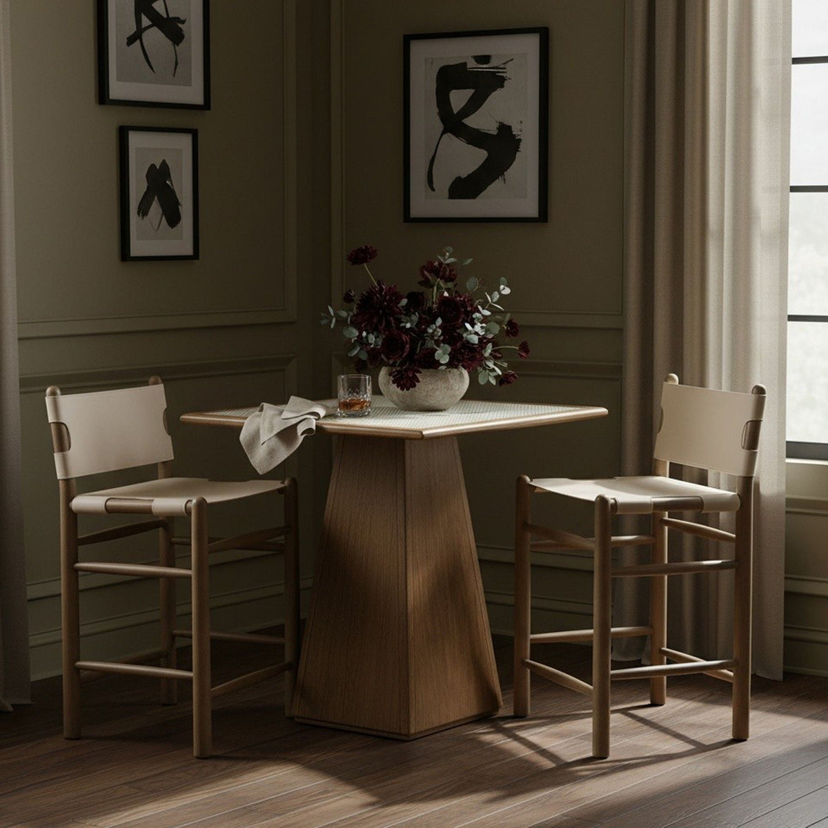 Santos - Upholstered Counter Stool With Stained Brown Base