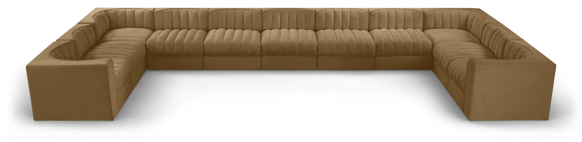 Rummi - Velvet Performance Fabric Upholstered 11 Piece Modular Sectional
