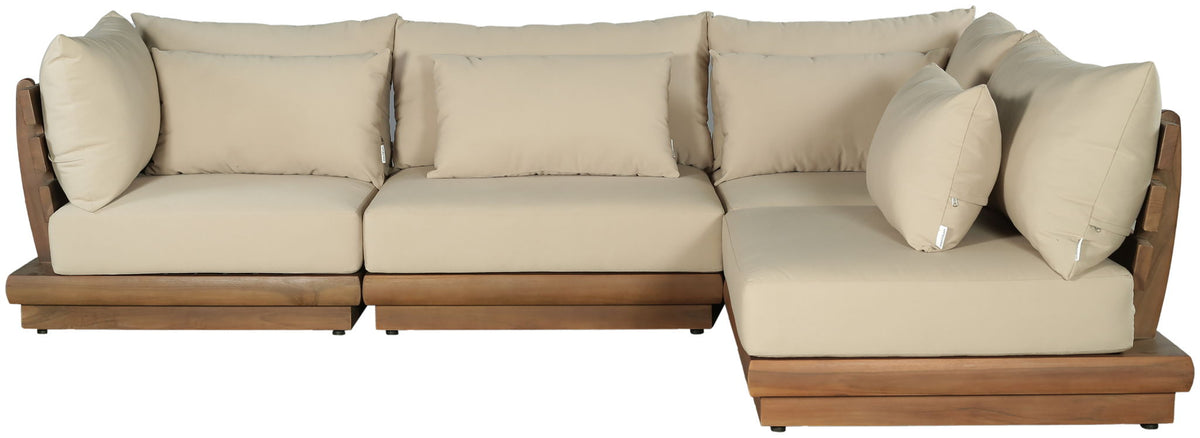 Mirella - 4 Piece Water Resistant Fabric Outdoor Patio Modular Sectional
