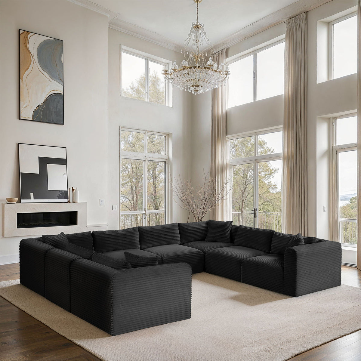 Shaggy - 8 Piece Modular U-Shaped Sectional