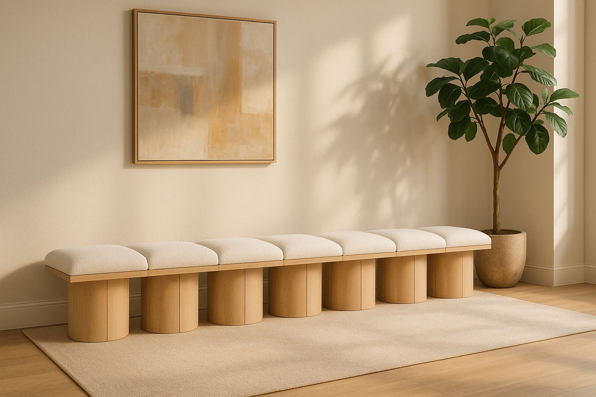 Pavilion - 7 Piece Modular Bench With Natural Base