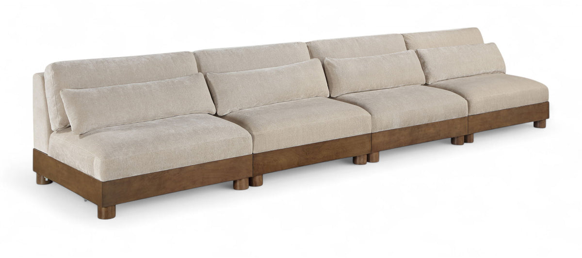 Turin - Chenille Fabric Upholstered Modular Sectional - Taupe