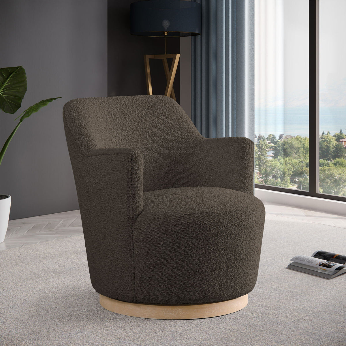 Clarita - Boucle Swivel Accent Chair