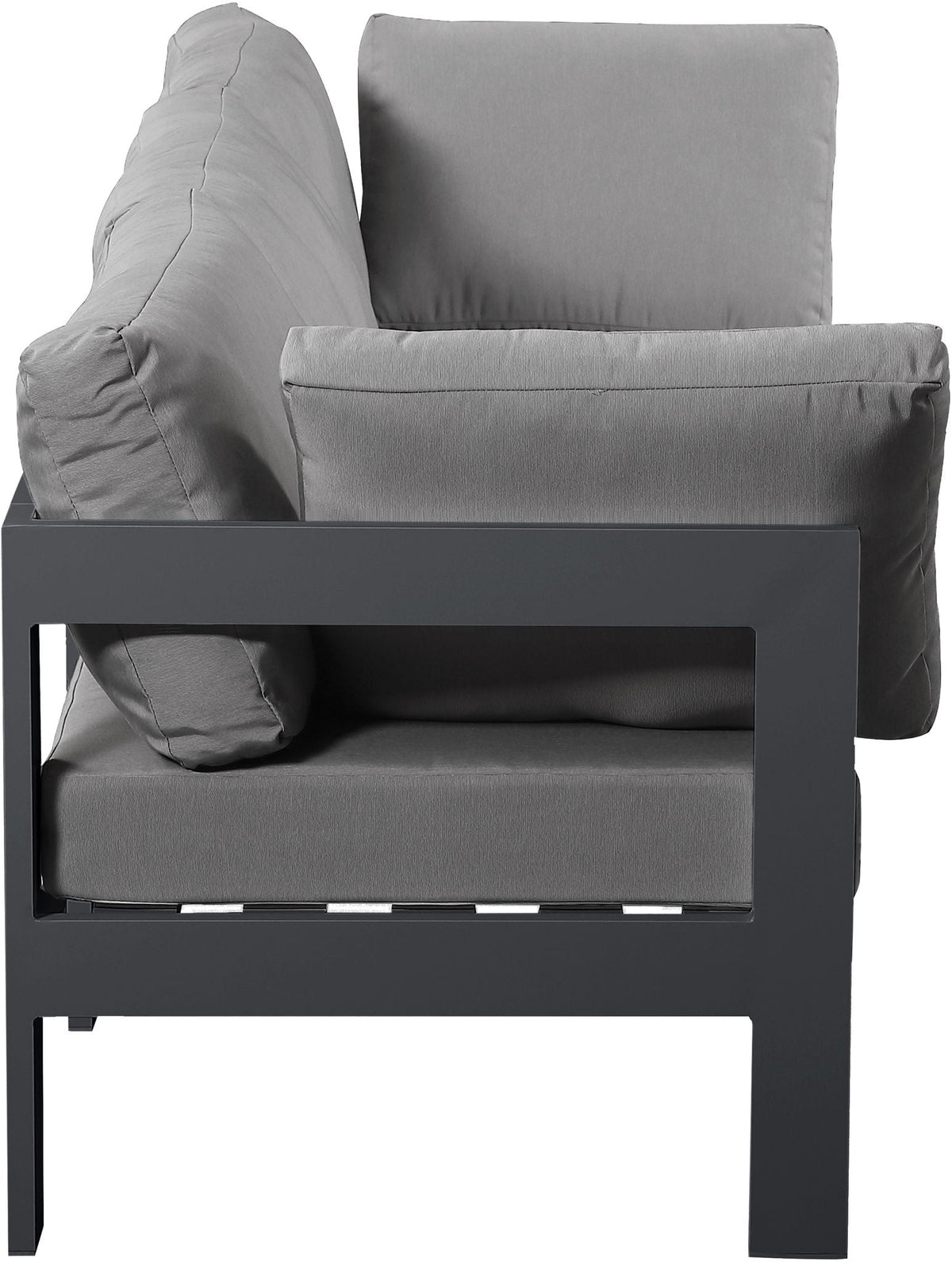 Nizuc - Outdoor Patio 3 Seat Modular Sofa With Gray Frame