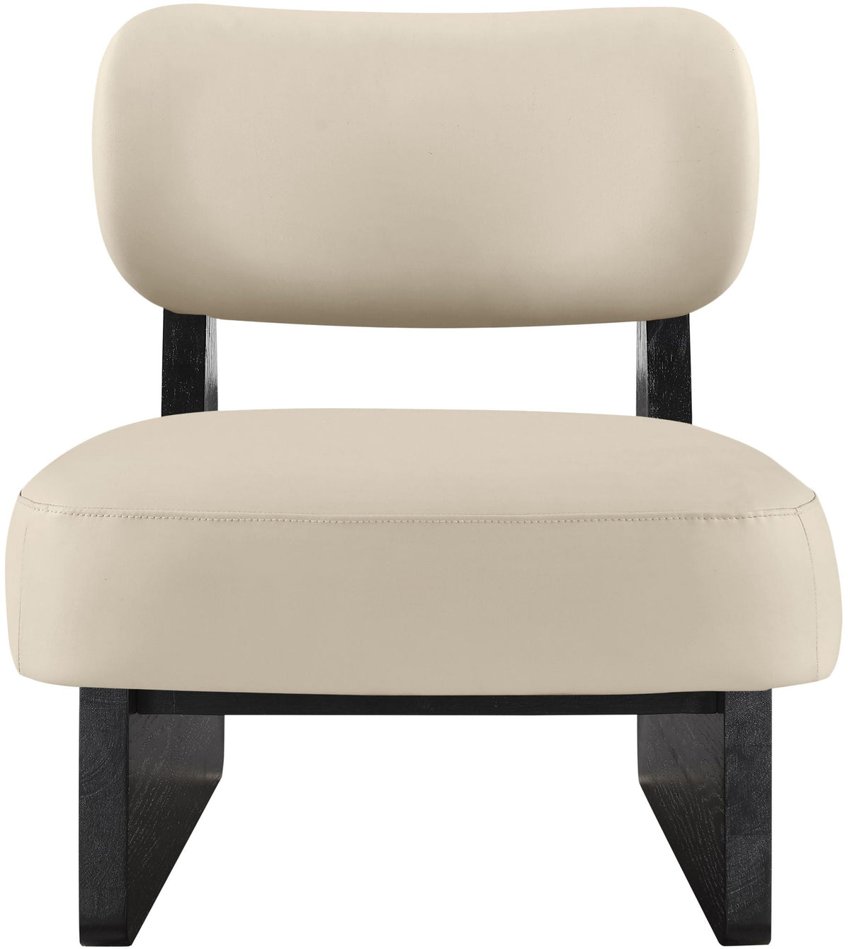 Vetra - Vegan Leather Upholstered Accent Chair With Black Base