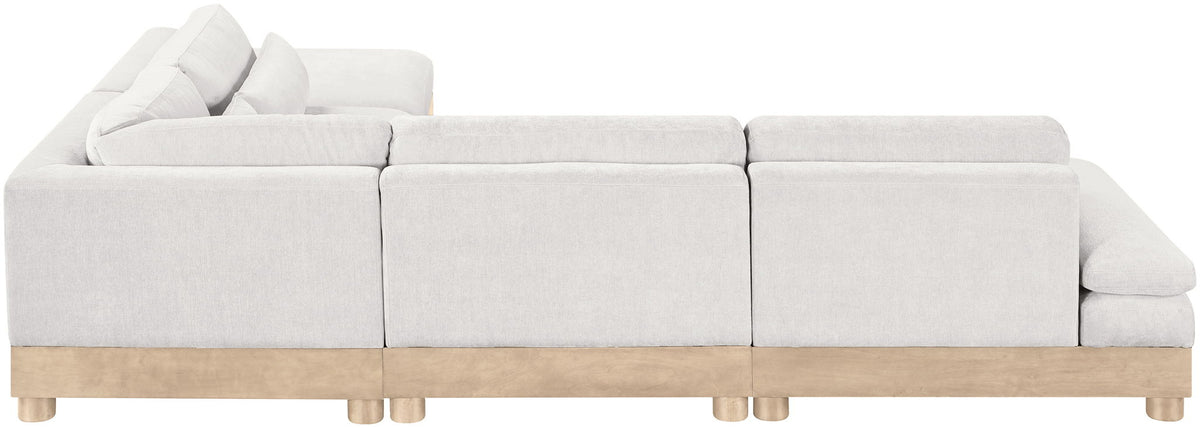 Turin - Chenille Fabric Upholstered Modular Sectional - White