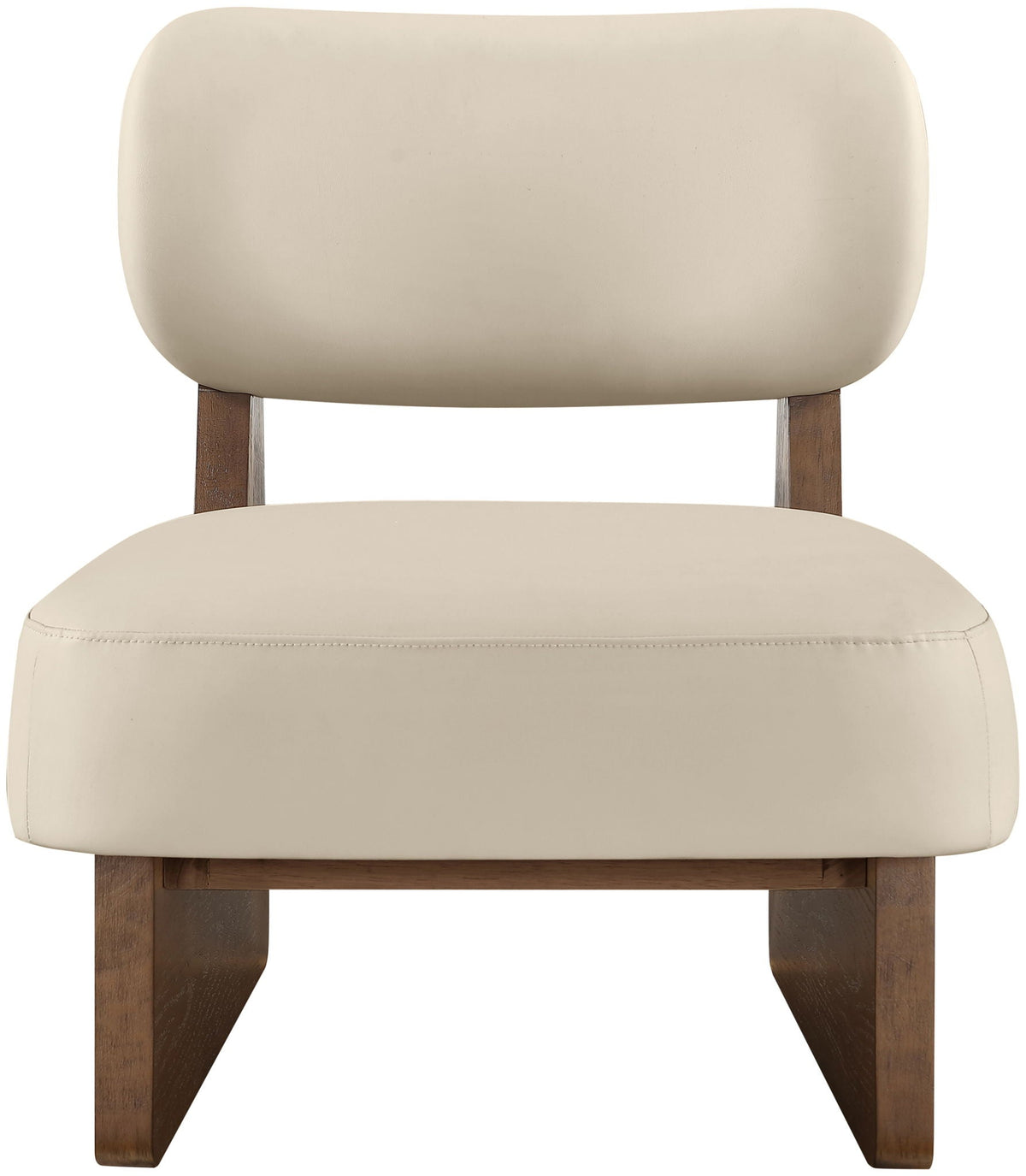 Vetra - Vegan Leather Upholstered Accent Chair With Brown Base