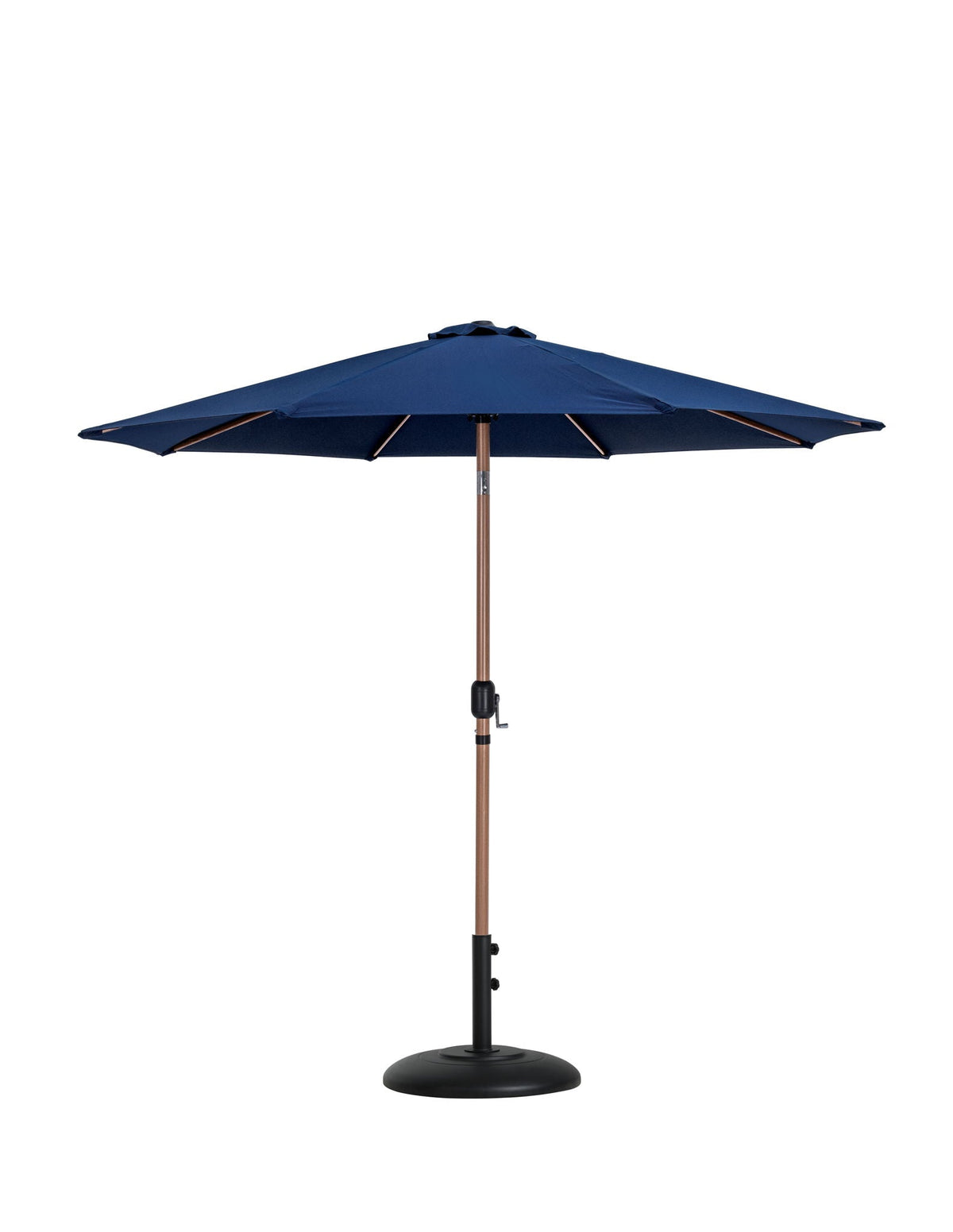 Fiji - Aluminum Patio Umbrella With Round Black And Teak Base
