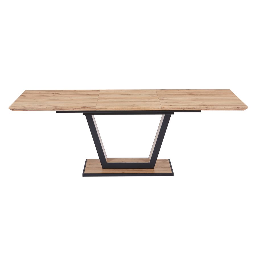 Forna/Brodi 7pc Dining Set in Natural Table with Charcoal Chair