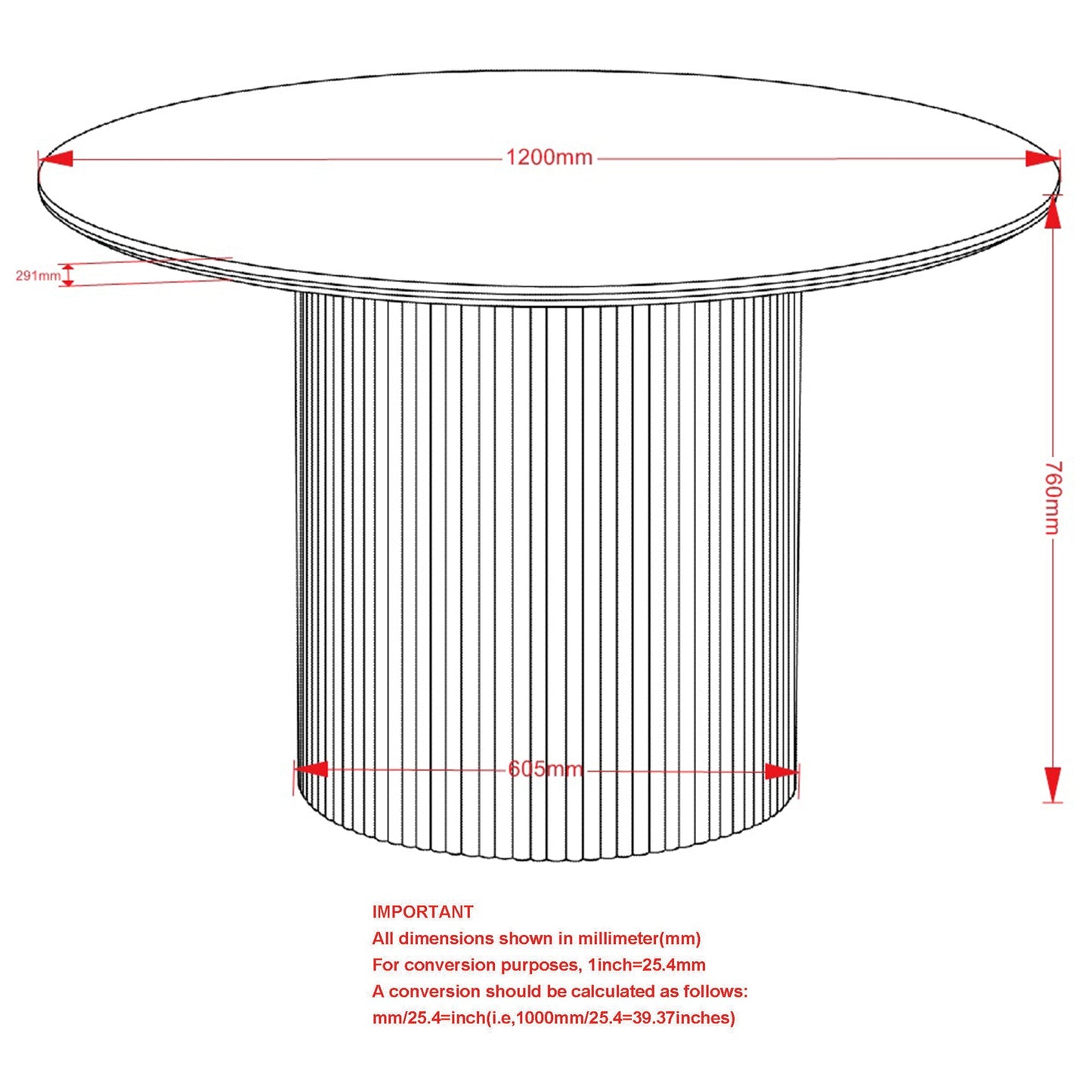 Thalia 47" Round Dining Table Ivory