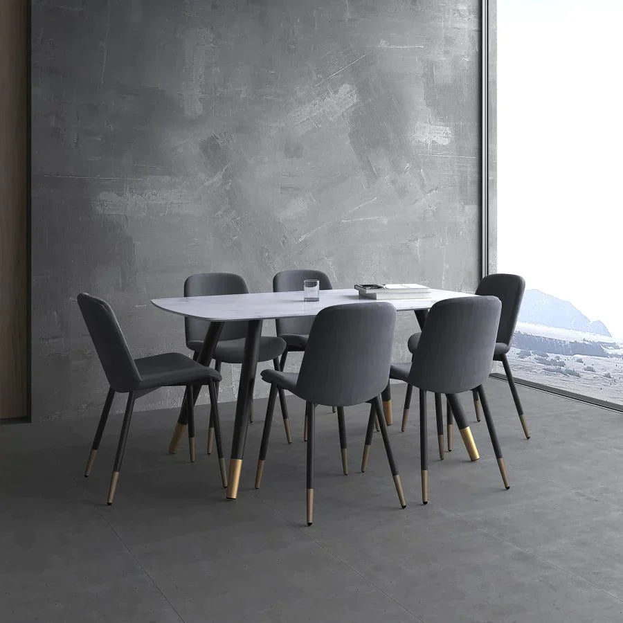 Emery Rectangular Dining Table in White - Furniture Depot