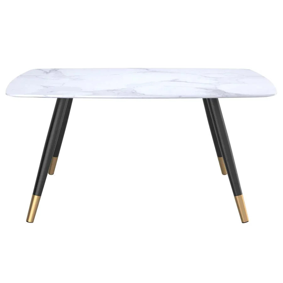 Emery Rectangular Dining Table in White - Furniture Depot