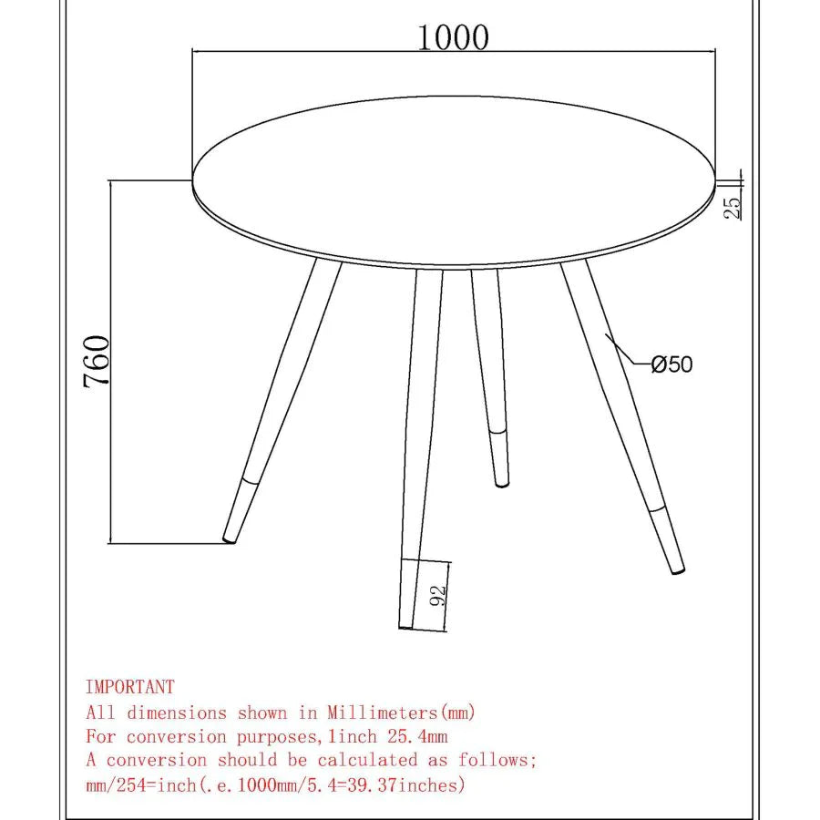 Emery Round Dining Table in White - Furniture Depot