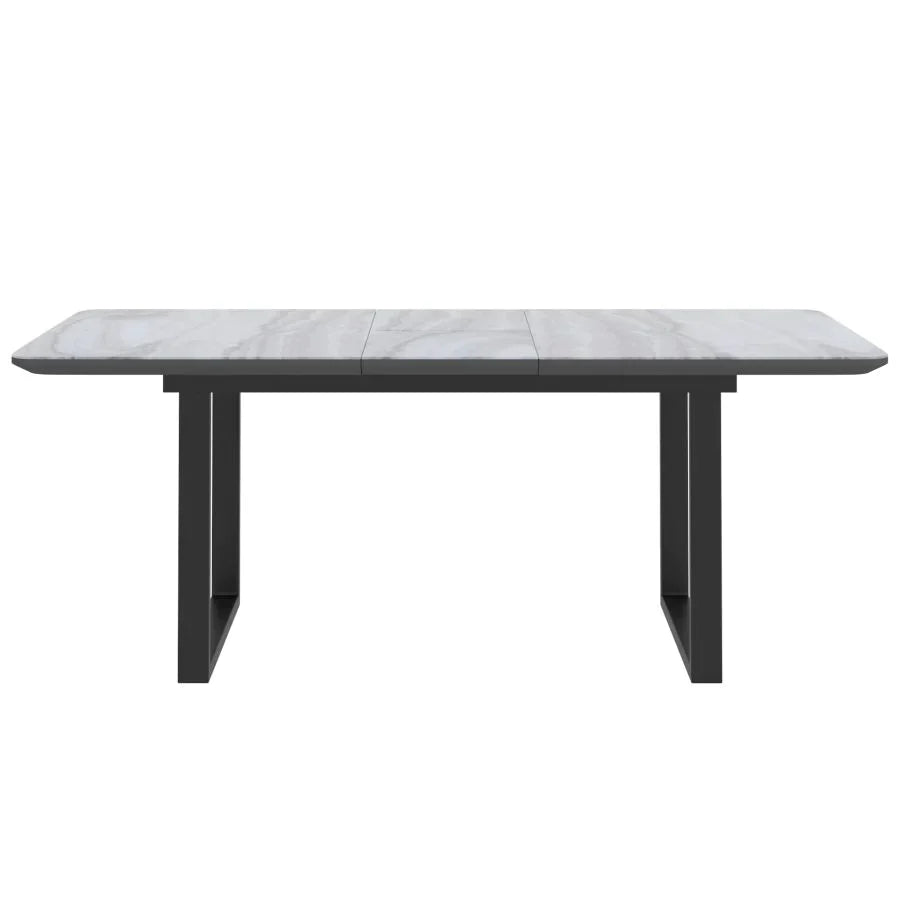 Gavin Dining Table with Extension in Black - Furniture Depot