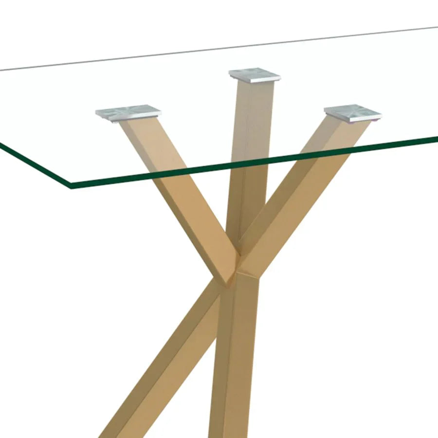 Stark Dining Table in Gold - Furniture Depot