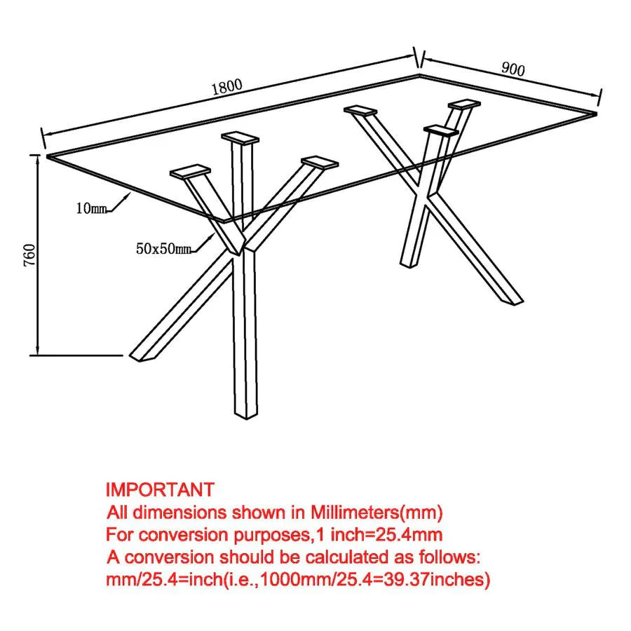 Stark Dining Table in Gold - Furniture Depot
