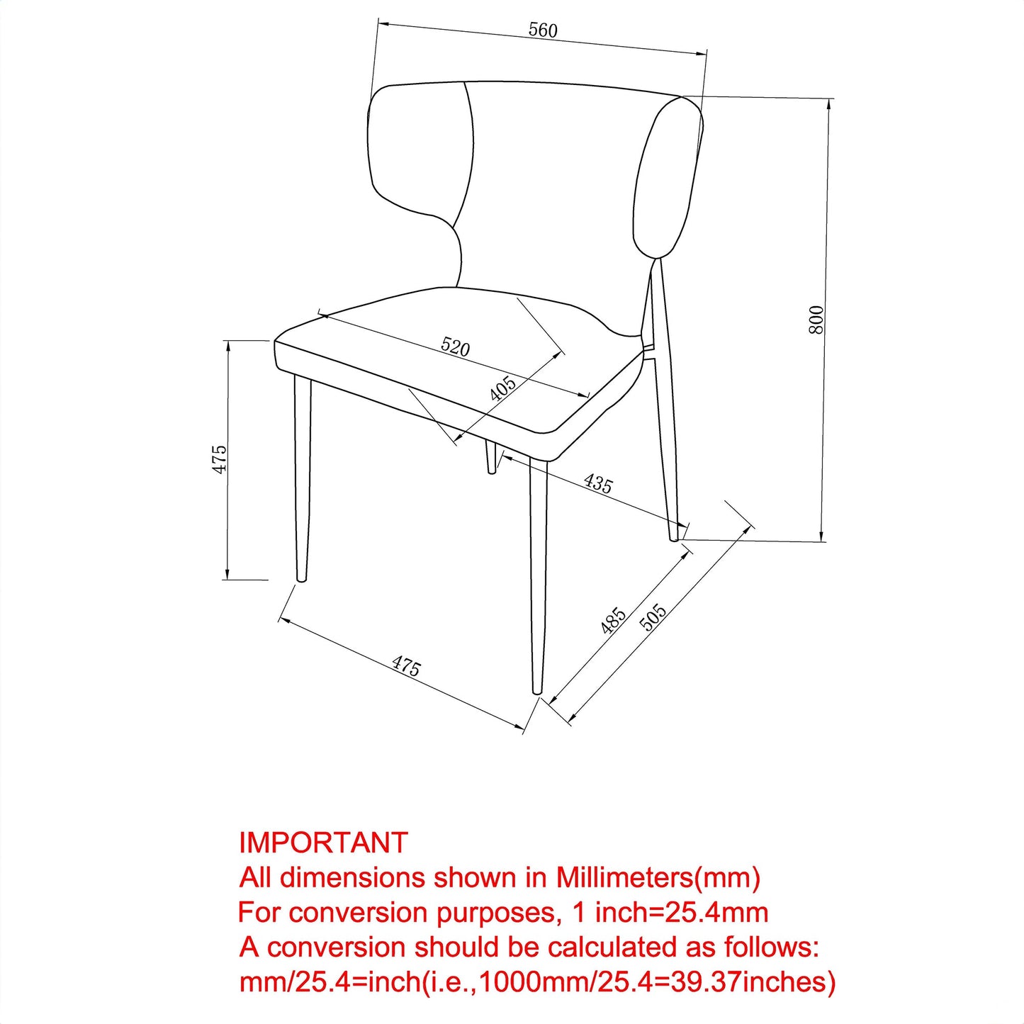 Olis Side Chair Pu Black