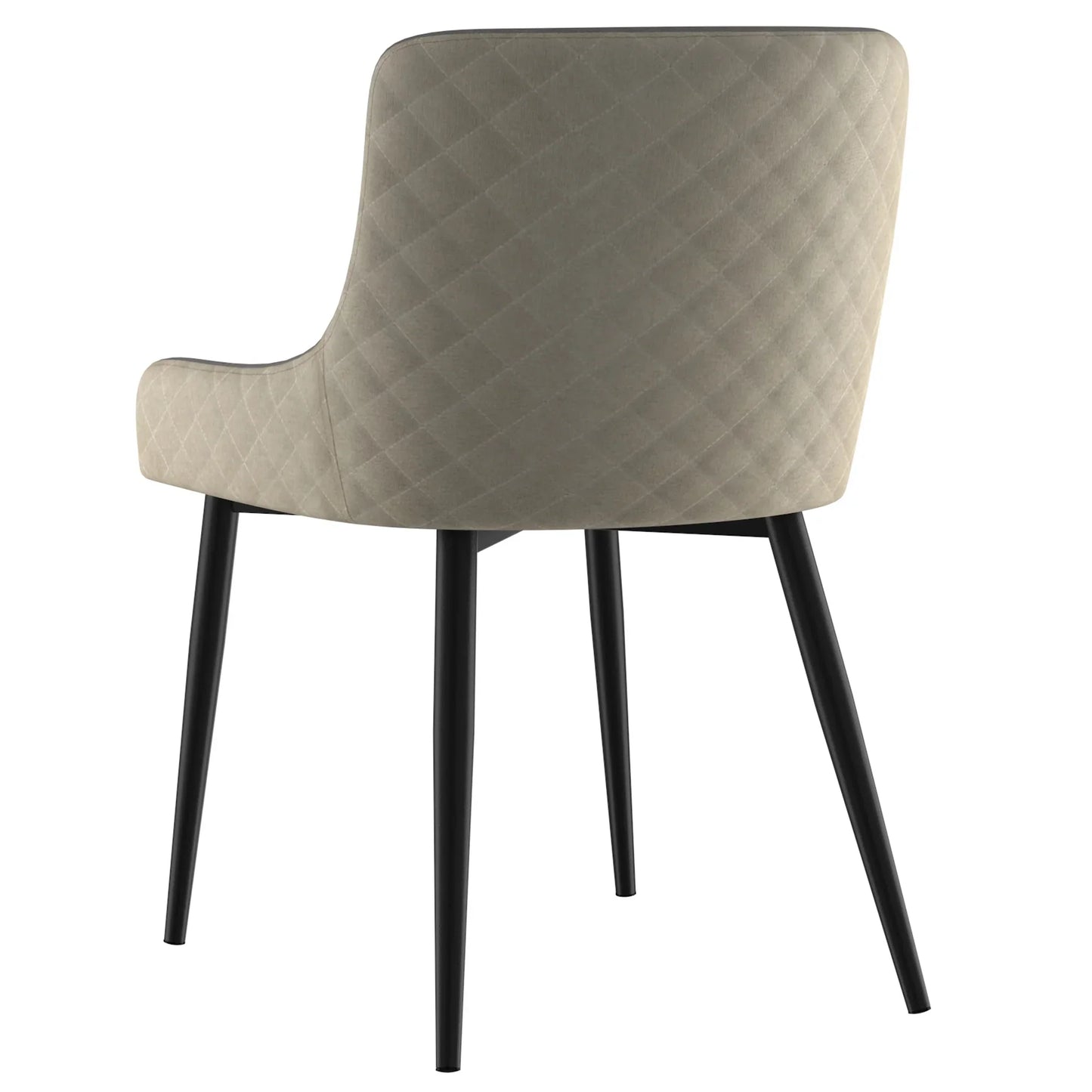 BIANCA-SIDE CHAIR-BEIGE/BLACK LEG (SET OF 2) - Furniture Depot