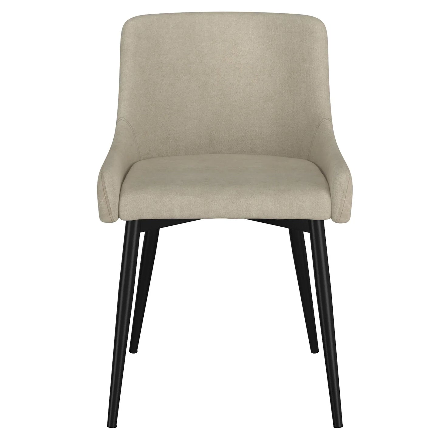 BIANCA-SIDE CHAIR-BEIGE/BLACK LEG (SET OF 2) - Furniture Depot