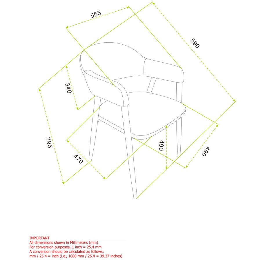 Archer Dining Chair, set of 2  in Beige Fabric and Black