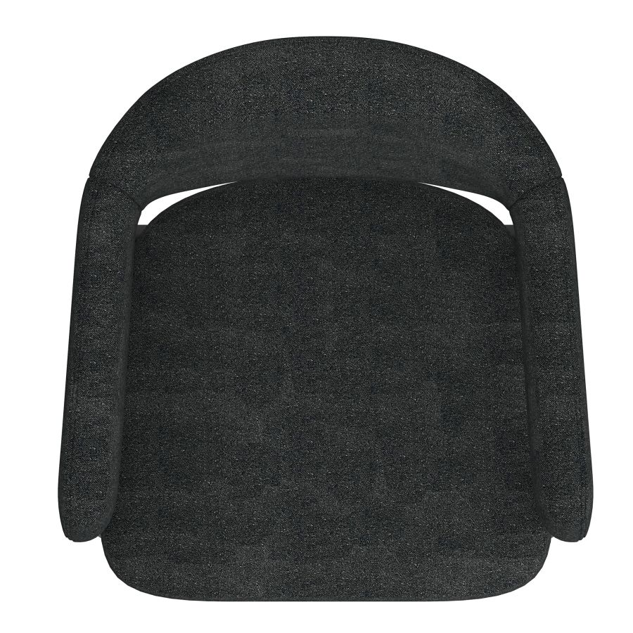 Archer Dining Chair, Set of 2, in Charcoal Fabric and Black