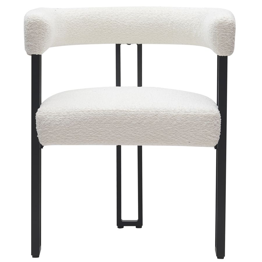 Scarlet Dining Chair, set of 2, in Ivory Boucle and Black