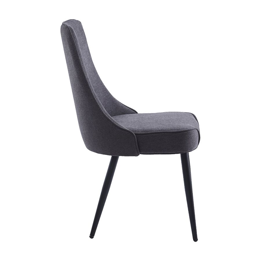 Koda Fabric Dining Chair, Set of 2 in Charcoal and Black