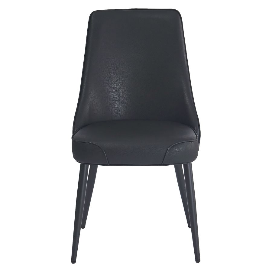 Koda Faux Leather Dining Chair, Set of 2 in Black and Black