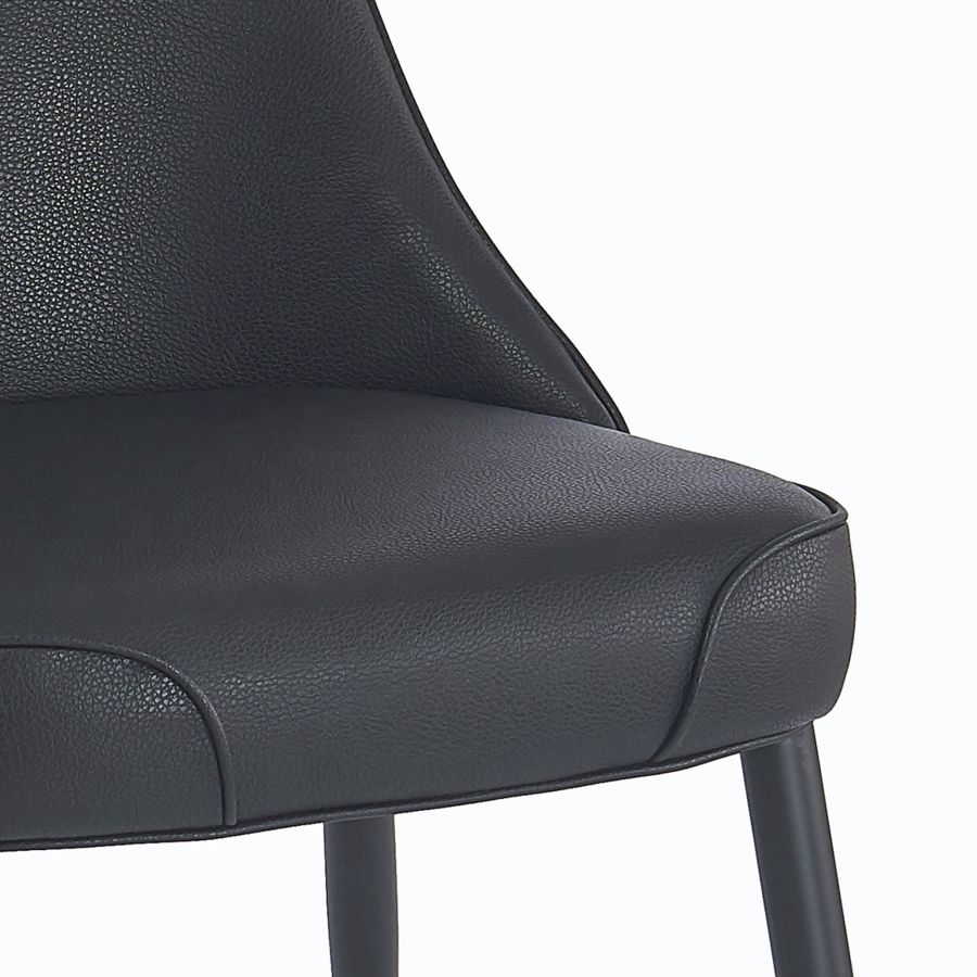 Koda Faux Leather Dining Chair, Set of 2 in Black and Black
