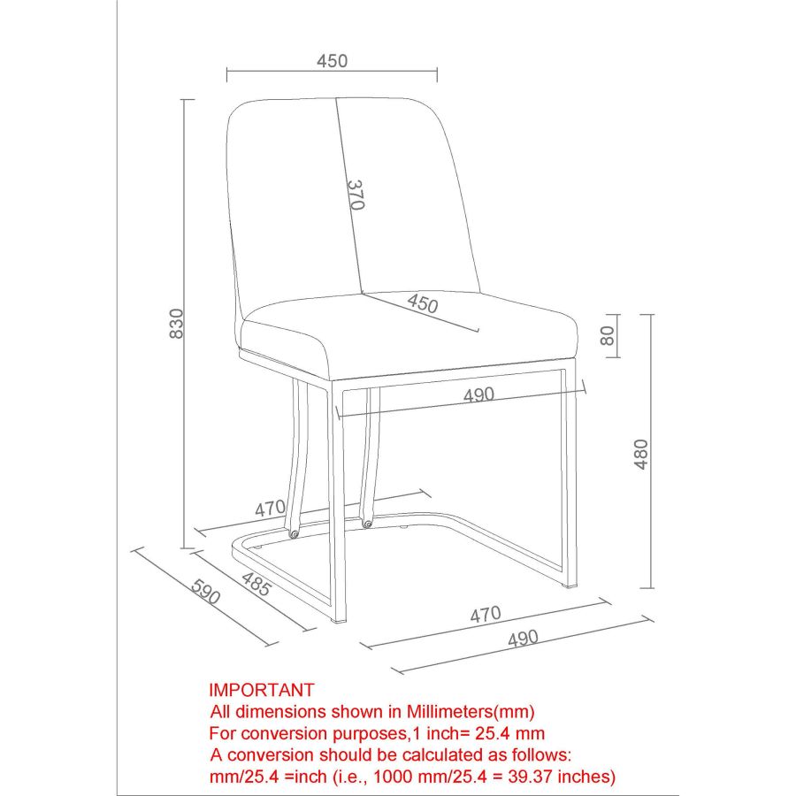 Dario Dining Chair, Set of 2 in Beige