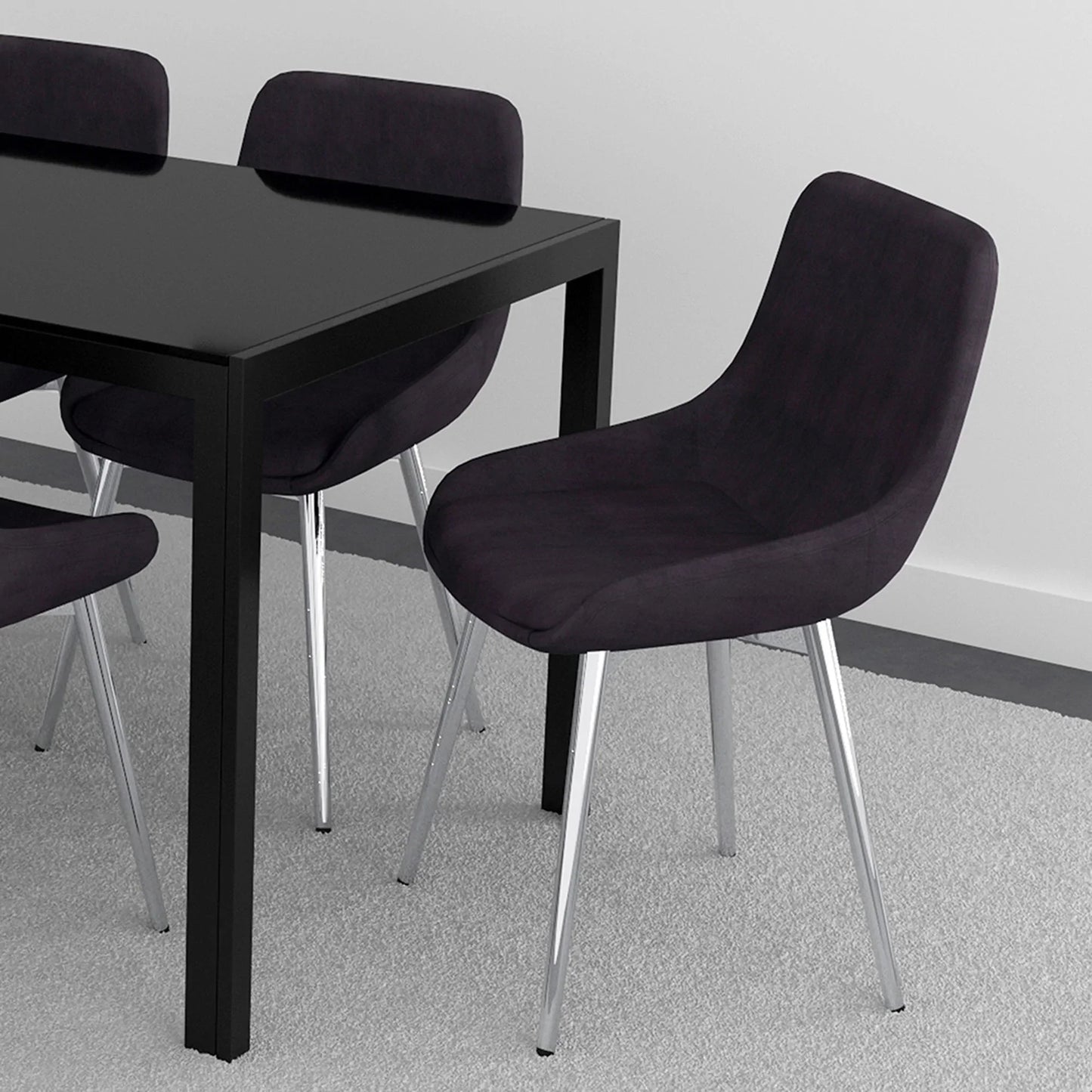 Cassidy Side Chair, set of 2 in Black - Furniture Depot