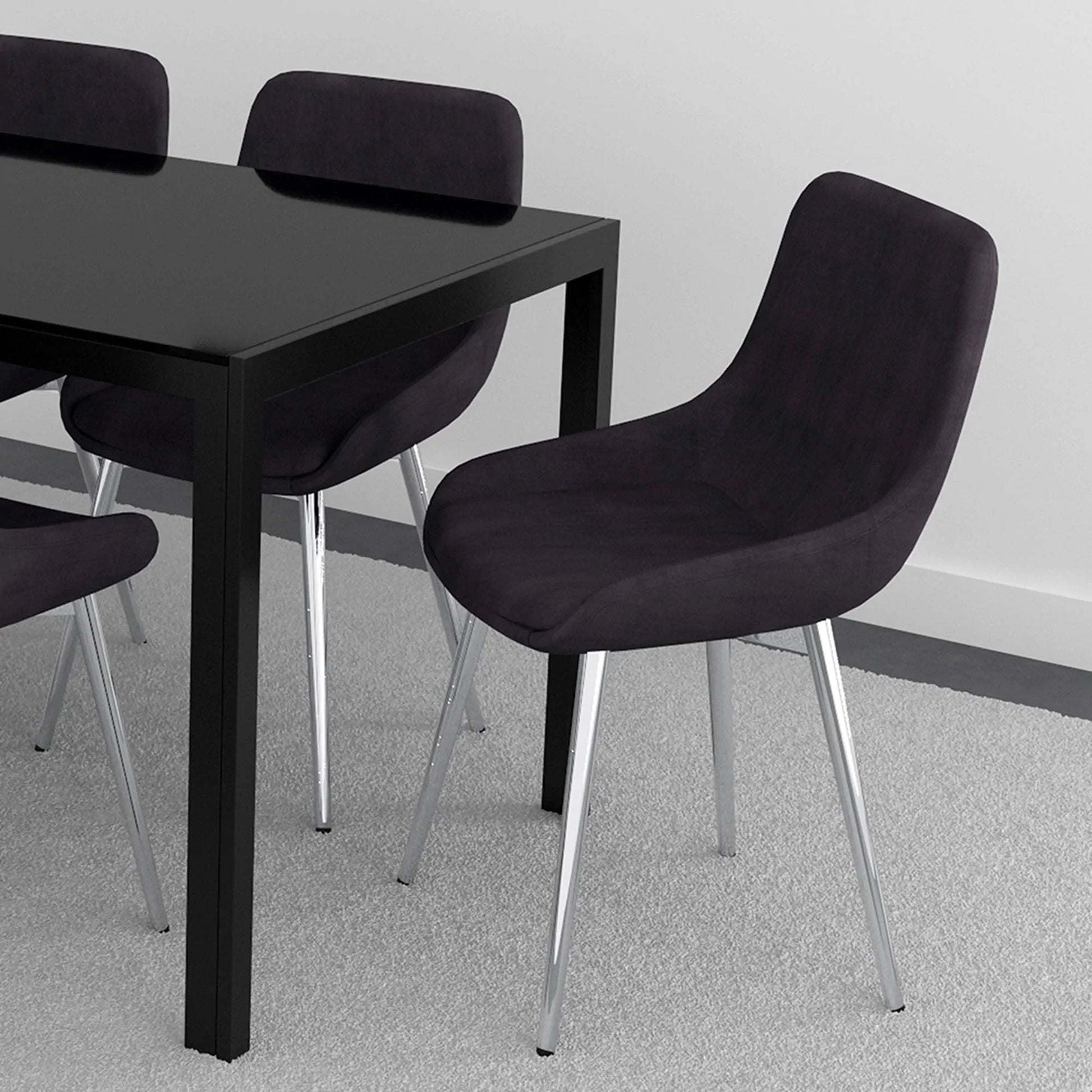 Cassidy Side Chair, set of 2 in Black - Furniture Depot