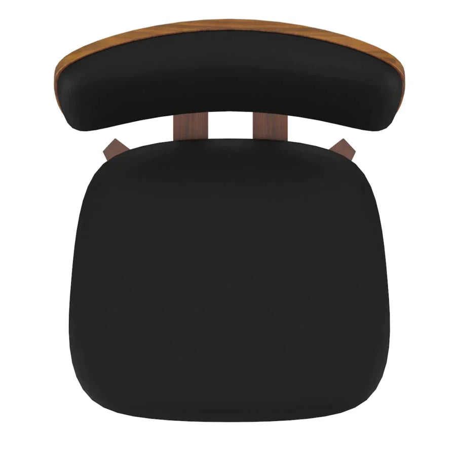 Zuni Side Chair in Black Faux Leather - Furniture Depot